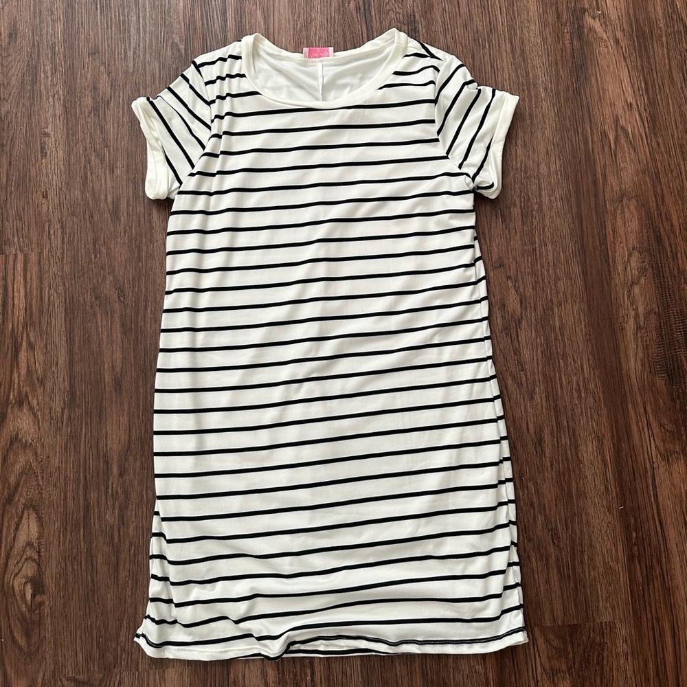 Black & white striped dress - Pink Lily